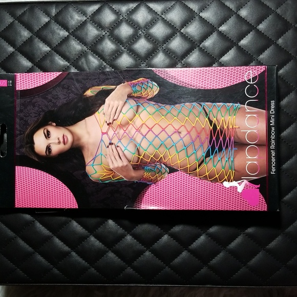 lapdance fencenet mini dress, one size ( 2 - 14 ), rainbow in colour - Picture 1 of 5